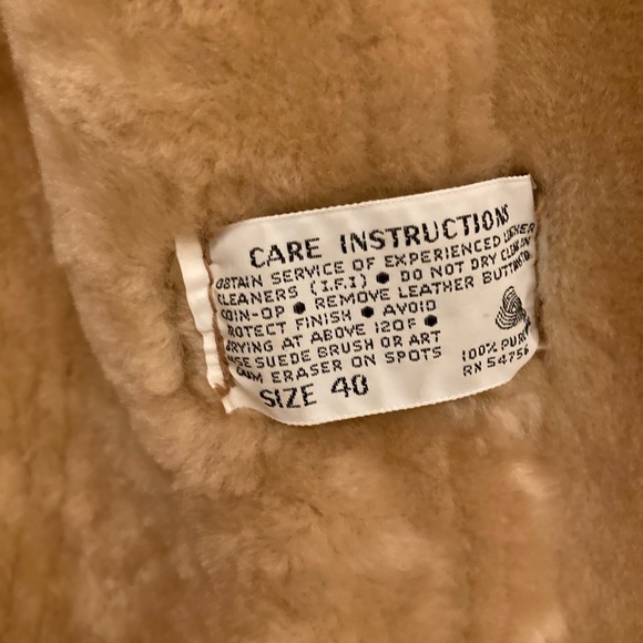 Tan Shearling  Jacket - Picture 4 of 5